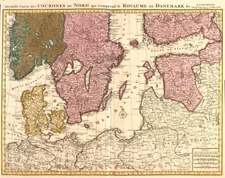 Mapa dos reinos do norte (Dinamarca, Suécia, Noruega e Finlândia) (gravura