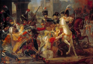 Campanha (Expedição) do Egipto (1798-1801): "Clemence of General Bonaparte towards an Arab family when the French army entered Alexandria on July 3