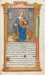 Livro de horas impresso (uso de Roma): fol. 110r, Santa Margarida