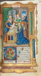 Livro de horas impresso (uso de Roma): fol. 40r, Apresentação no Templo