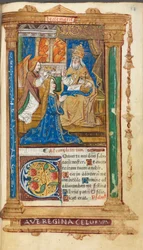 Livro de horas impresso (uso de Roma): fól. 45r, Coroação da Virgem