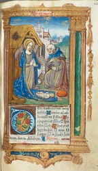 Livro das Horas Impresso Uso de Roma: fol. 34r, A Natividade, 1510.