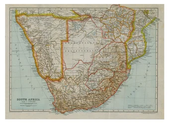 Mapa da África Austral do Sul, c1910