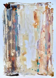 Abstrato em tons de azul-petróleo e terra