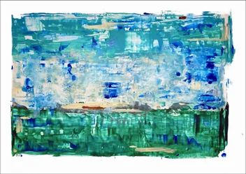 Horizonte azul-esverdeado sereno