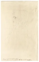 Retrato, mulher, perfil, babados, colarinho