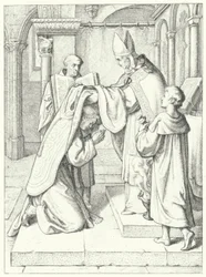 Martinho Lutero é ordenado sacerdote por Jerome Scultetus, Bispo de Brandemburgo na Catedral de Erfurt, em 3 de abril de 1507