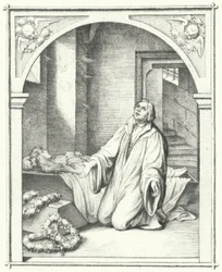 Martinho Lutero com o cadáver de sua filha Magdalena, 1542
