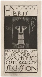 Bookplate de Ver Sacrum, publicado 1898-99 por Gerlach, Schenk e Seeman