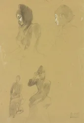 Quatro estudos de retrato de mulheres