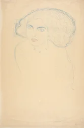 Cabeça de mulher, c.1916 (lápis de cor sobre papel)