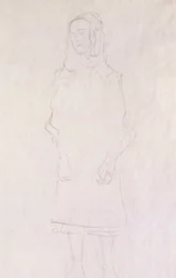 Mada Primavesi, c.1925 (lápis sobre papel japonês brilhante)