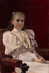 Jovem rapariga sentada