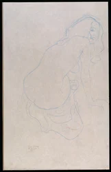 Mulher inclinada para a direita com cabelo comprido, c.1910-11