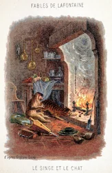 Fables de La Fontaine: O macaco e o gato, depois de Gustave Doré.