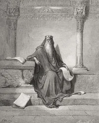 Salomão, ilustração de "A Bíblia Sagrada" de Dore