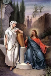A boa mulher samaritana, c.1950s (cartão postal)