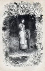 Retrato de Fantine in love de Tholomyes - Ilustração de Gustave Brion (1824-1877) para "The Miserables - First part": Fantine" de Victor Hugo (1802-1885) 1862