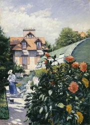 Dahlias, Garden at Petit Gennevilliers - Gustave Caillebotte (1848-1894). Óleo sobre tela