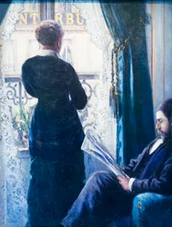 Interior, mulher à janela, c. 1880 (óleo sobre tela)