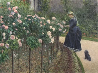 Roses, Garden at Petit Gennevilliers - Gustave Caillebotte (1848-1894). Óleo sobre tela