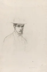 Autorretrato com chapéu, c.1879 (grafite sobre papel vegetal texturado)