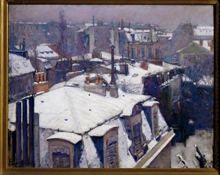 Neve nos telhados (pintura sobre tela)