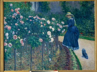 As rosas. O jardim dos pequenos Gennevilliers. Pintura de Gustave Caillebotte (1848-1894)