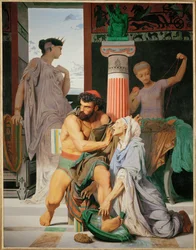 Ulisses reconhecido pela sua ama Euricleia (pintura sobre tela)