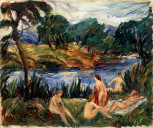 Mulheres no rio, século XIX ou início do século XX.