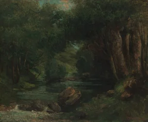 Um riacho na floresta, ca. 1868-77.