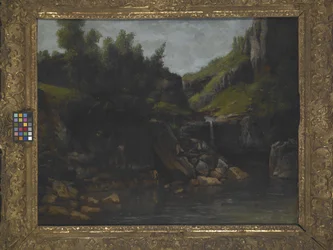 Cascata Numa Paisagem Rochosa (óleo sobre tela)