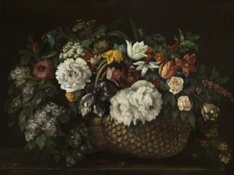 Flores num cesto