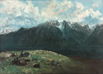 Vista panorâmica dos Alpes, Les Dents du Midi, 1877