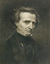 Retrato de Hector Berlioz (1803-69) gravado por A. Gilbert, pub. na &39;Gazette des Beaux-Arts&39;