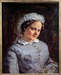 Retrato de Madame Proudhon (1822-1900), esposa do filósofo e sociólogo francês Pierre Joseph Proudhon (1809-1865). Pintura de Gustave Courbet (1819-1877), 1865. A. 0,73 x 0,59 m