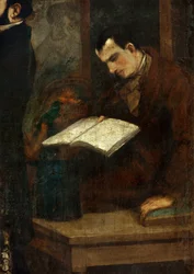 O poeta Charles Baudelaire lendo