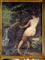 A fonte ou banhista na fonte, pintura de Gustave Courbet (1819-1877), 1868, 1,28 x 0,97 m, Paris, Museu d