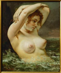 Mulher e onda (óleo sobre tela)