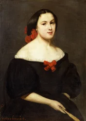 Mulher com um ventilador; Femme a L "Eventail, 1861