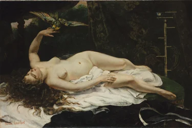 Mulher com um papagaio