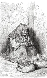 Segundo um esboço de uma velha mulher espanhola de Gustave Dore. De Life and Reminiscences of Gustave Dore, publicado em 1885.
