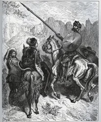 Dom Quixote aceita a missão proposta por Dorothe-Princesa de Micomicon - de “Don Quixote de la Mancha” de Miguel Cervantes