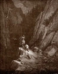 Don Quixote e Sancho Panza no coração da serra morena Gravura de Gustave Dore (1832-1883) para "L