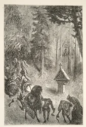 Acompanhando Guenever de Cameliard, de Histórias dos Dias do Rei Arthur por Charles Henry Hanson, pub.1898