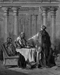 Ester c450 aC antes de seu marido, o rei Assuero Xerxes I da Pérsia, 1866