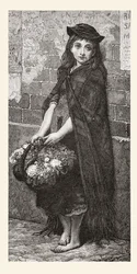 Rapariga das Flores segundo uma obra de Gustave Dore. De Life and Reminiscences of Gustave Dore, publicado em 1885.