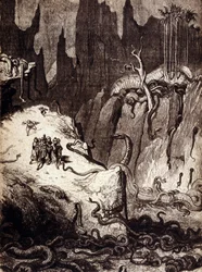 Ilustração para «Os contos das 1001 noites» (contos das Mil e Uma Noites): Simbad (Sindbad), o Marinheiro. Século XIX.