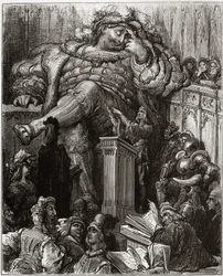 Ilustração de Gustave Doré para A inestimável vida do grande Gargântua de François Rabelais - ilustração de «Gargântua e Pantagruel» de François Rabelais - gravura de Gustave Doré (1832-1883)