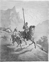 Ilustração do livro Dom Quixote de la Mancha de M. de Cervantes, 1863.